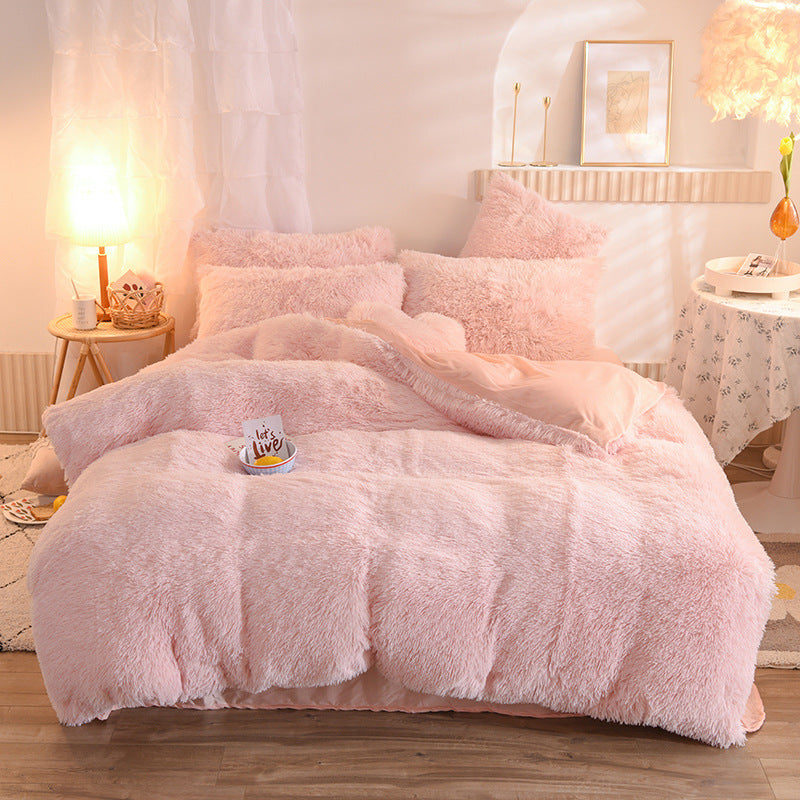 Luxury Shaggy Fleece Duvet Cover Soft Warm Set