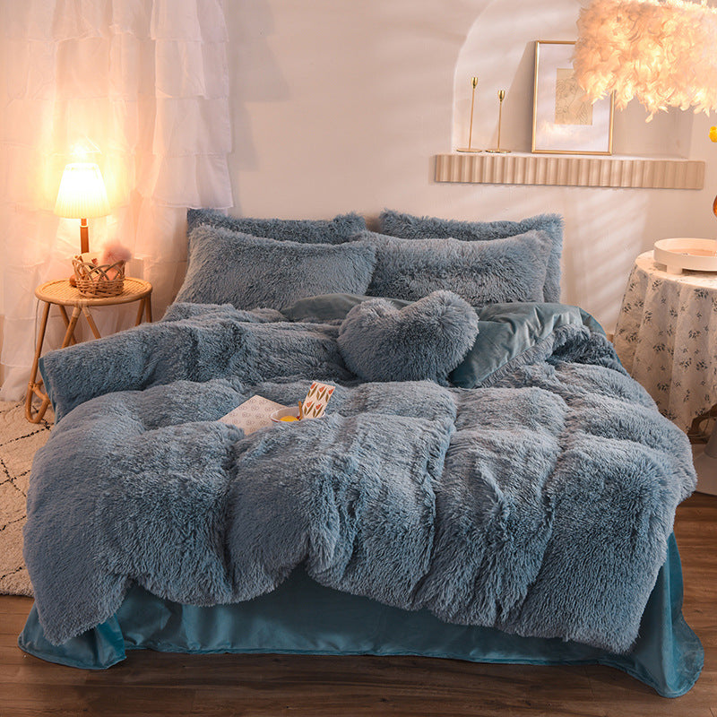 Luxury Shaggy Fleece Duvet Cover Soft Warm Set