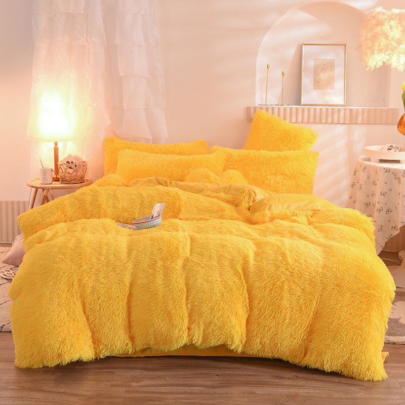 Luxury Shaggy Fleece Duvet Cover Soft Warm Set