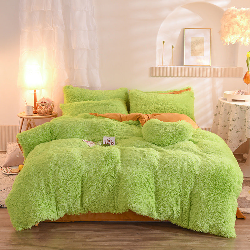 Luxury Shaggy Fleece Duvet Cover Soft Warm Set