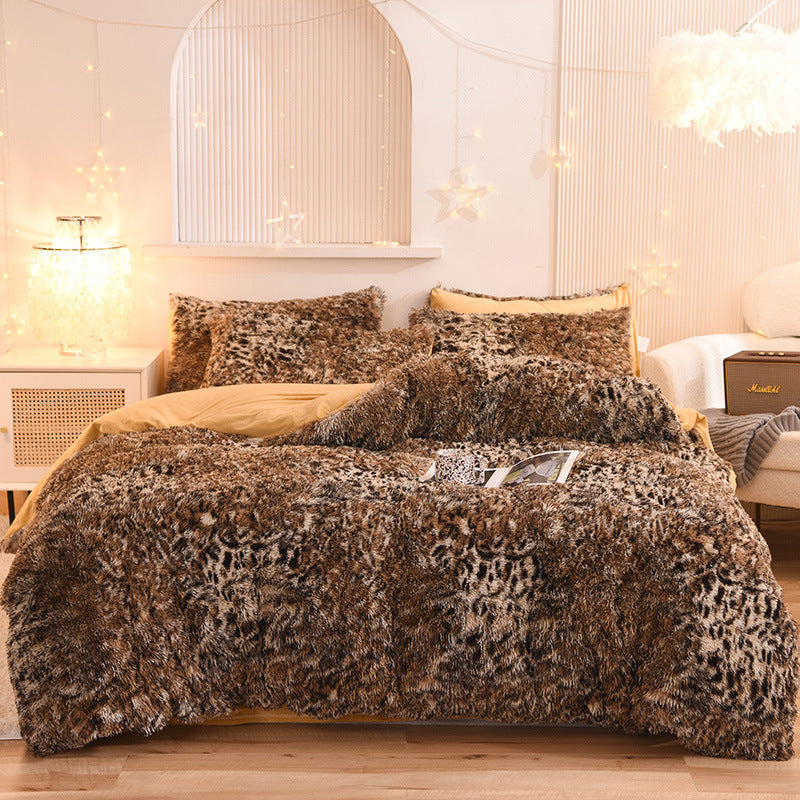 Luxury Shaggy Fleece Duvet Cover Soft Warm Set